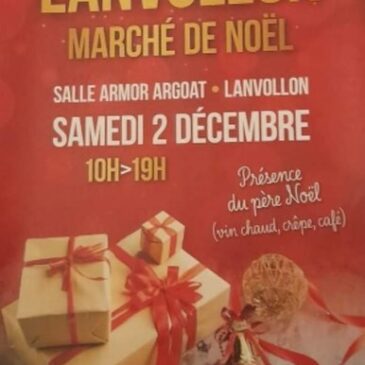 affiche marché de noël à Lanvollon 2 décembre 2023